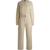 BOSS for woman. 50536843 Daiyla beige jumpsuit (XL), Casual, Viscose, Long sleeve