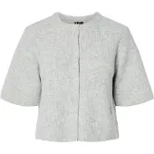 Pieces Pcsilly Ss O-Neck Knit Cardigan Noos Bc - Grey - L