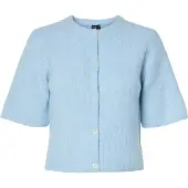Pieces Pcsilly Ss O-Neck Knit Cardigan Noos Bc - Blue - M