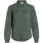 Vila Bista Denim Pitkähihainen Kauluspaita