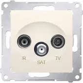 Kontakt Socket Rtv-sat läpivienti, kerma, Simon 54 Premium