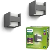 Philips Led ulkoseinävalaisin Arbour, Musta, Alumiini, Moderni