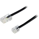 Deltaco Modular cable, 8P4C to 6P4C(RJ11), 5 m, black