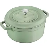 Staub La Cocotte pyöreä valurautapata 28 cm / 6,7 l, salvianvihreä