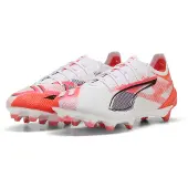 Puma Ultra 5 Ultimate Fg Unlimited - Valkoinen/musta/hehkuva Punainen - Nurmi (Fg), koko 41