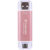 Transcend ESD310 USB-C ja USB-A 1TB ulkoinen SSD pinkki