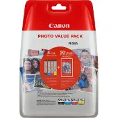 Canon Mustepatruunat + valokuvapaperipakkaus - - CLI-571XL Musta/syaani/magenta/keltainen - Riittoisa