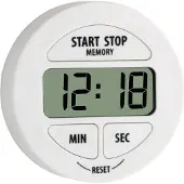 TFA 38.2022.02 Electronic Timer Alarm Clock Valkoinen