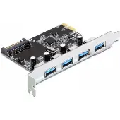 DeLOCK PCI Express x1 -laajennuskortti, 4 x USB 3.2 Gen 1 Type-A -porttia