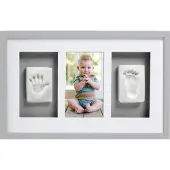 Pearhead Babyprints Deluxe Valokuvakehykset Tripla, Harmaa
