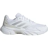 Adidas Urheilukengät 'CourtJam Control 3' vaaleanharmaa / hopea / valkoinen