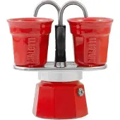 Bialetti Mini Express, Mokkapannu, 0,09 L, Punainen, Alumiini, 2 kuppia, 1 kpl