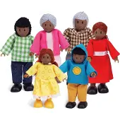 Hape Onnellinen Afroamerikkalainen Perhenukke