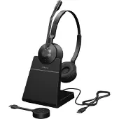 Jabra Engage 55 UC -langaton stereokuulokemikrofoni + latausteline ja USB-C-sovitin, titanium black
