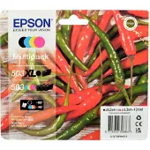 Epson 503 XL Chili -mustekasettipakkaus, musta, syaani, magenta, keltainen, 4 kpl