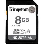 Kingston 8 GB INDUSTRIAL SD, PSLC, A1, UHS-I, U3, V30 (100R/80W) (SDIT/8GB)