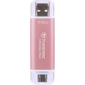 Transcend 512GB ESD310 USB-C ja USB-A ulkoinen SSD pinkki