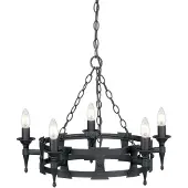 Elstead Lighting Takorautainen, musta SAXON-riippuvalaisin