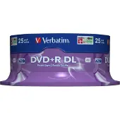 Verbatim DVD+R DL, 8x, 8.56GB/240min, 35-pack spindel, matt silver