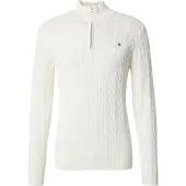 Gant for man. 8050603 Beige half-zip pullover with half zip (S), Casual, Cotton