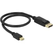 DeLOCK 903126654 50 Cm Displayport To Mini Displayport 1.4 Cable Musta