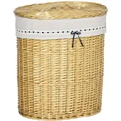 EStore Natural Wicker pyykkikori kannella 100L