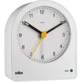 Braun BC22, Kvartsiherätyskello, Pyöreä, Valkoinen, Keltainen, 12 t, Summeri, Akku