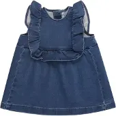 Petit Bateau Denim Mekko Bleu Delave 12 months Sininen 12 kuukautta Tytöt