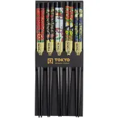 Tokyo Design Studio Chopstick Set/5 Black Flower