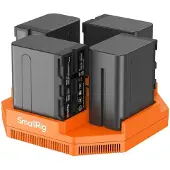SmallRig 4834 NP-F970 4-kanavainen akkulaturi ja 4 akun paketti