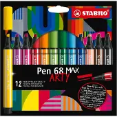 Stabilo Tussit - Pen 68 Max Taiteilija - 12 kpl. - Monivärinen - - OneSize - Tussit