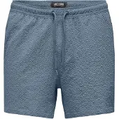 Only & Sons Onsted Life Solid Seersucker Swim Noos - Blue - XL