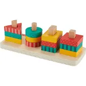 Fisher-Price Wooden Shape Stacker Toddler Sorting Toy, 13 Wood Pieces - Multi/patterned - ONE SIZE