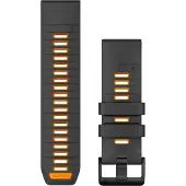 Garmin QuickFit silikoniranneke 26 mm, grafiitti/oranssi