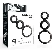 Addicted toys Rings Set For Penis Black