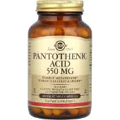 Solgar , Pantoteenihappo, 550 mg, 100 kasvissyöjäkapselia