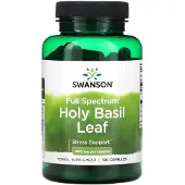 Swanson Health , Pyhä Basilian lehti, Koko Aikakausi, 400 mg, 120 Capsuleja
