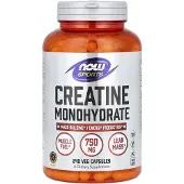 Now Kreatiini monohydraatti, , Sports, 4,500 mg, 240 kasviskapselia (750 mg kappaleen per)