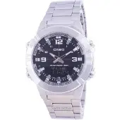 Casio Miehen kello - CASIO - AMW-870D-1A - Ruostumaton teräs - Digitaalinen/analogi näyttö - Vedenkestävä 5 BAR