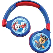 Ryhmä Hau 2 in 1 Bluetooth ja langalliset mukavasti kokoontaitettavat kuulokkeet, joissa on lasten turvallinen äänenvoimakkuus - Paw Patrol