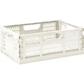 3 Sprouts Modern Folding Crate - Large - Cream - 43.5CM X 29.4CM X 17.9CM