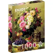Enjoy Puzzle ENJOY Jean-Baptiste Robie: Still Life with Roses 1000p palapeli