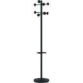 Unilux Standing Coat Compueil Metal 8 Hangers With Umbrella Stand And Drip Tray Rotating Head Musta