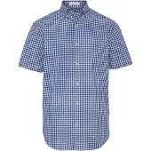 Gant Reg Poplin Gingham Ss Shirt - Blue - S