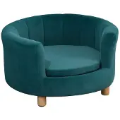 EStore Tyylikäs koiran sohva pehmeällä päällyksellä ja puisilla jaloilla