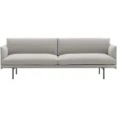 Muuto , Outline Sofa 3-Seater - Black Base - Clay 12 Black