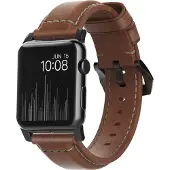 Nomad Strap Traditional Leather Brown 42mm / 44mm Connector Black