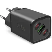 SBS PD Reiselader 65W 2x USB-C/1x USB GaN schwarz