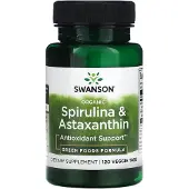 Swanson Health Spirulina ja astaksantiini, luomu - 120 kasviperäistä tablettia