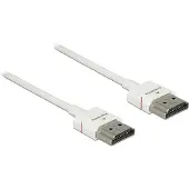 DeLOCK 85122, 1 m, HDMI-tyyppi A (vakio), HDMI-tyyppi A (vakio), 3840 x 2160 pikseliä, 3D, Valkoinen